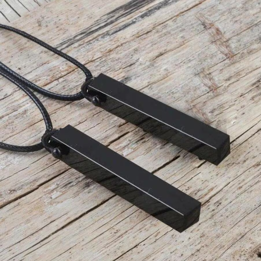 Natural Obsidian Crystal Pendant Necklace-Black Obsidian Necklace-GIFT