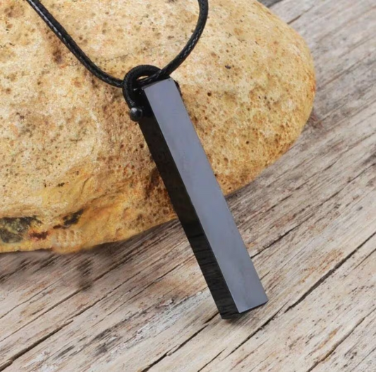 Natural Obsidian Crystal Pendant Necklace-Black Obsidian Necklace-GIFT