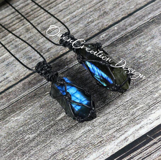 Natural Labradorite Stone Pendant Necklace- Inner Peace Necklace - Gift