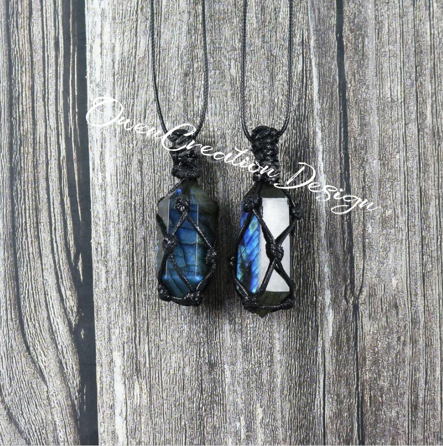 Natural Labradorite Stone Pendant Necklace- Inner Peace Necklace - Gift