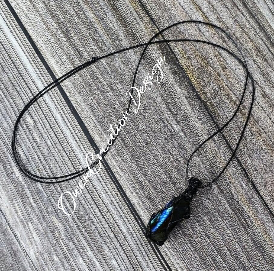 Natural Labradorite Stone Pendant Necklace- Inner Peace Necklace - Gift