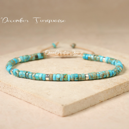 Minimalist Turquoise Dainty Bracelet-Natural Stone Grounding Bracelet-Healing Crystal Yoga Bracelet Gift for Women