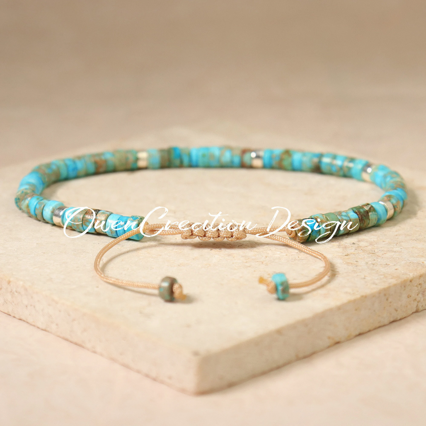 Minimalist Turquoise Dainty Bracelet-Natural Stone Grounding Bracelet-Healing Crystal Yoga Bracelet Gift for Women