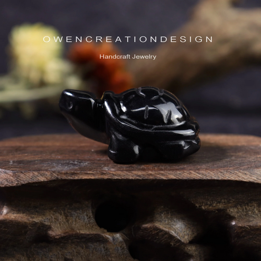 Small Gemstone Turtle, Hand Carved Crystal Tortoise Statue, Crystal Animal, Home Decor, Chakra Crystal Gift, Obsidian Clear Quartz Stone