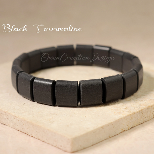 Black Tourmaline  Bracelet-Natural Gemstone Stretch Bracelet- Healing Crystal Yoga Bracelet Gift for Women