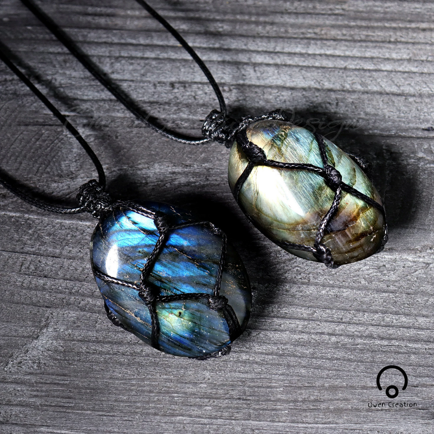 Natural Labradorite Stone Pendant Necklace, Healing Labradorite Crystal Necklace- Spiritual Protection Gift