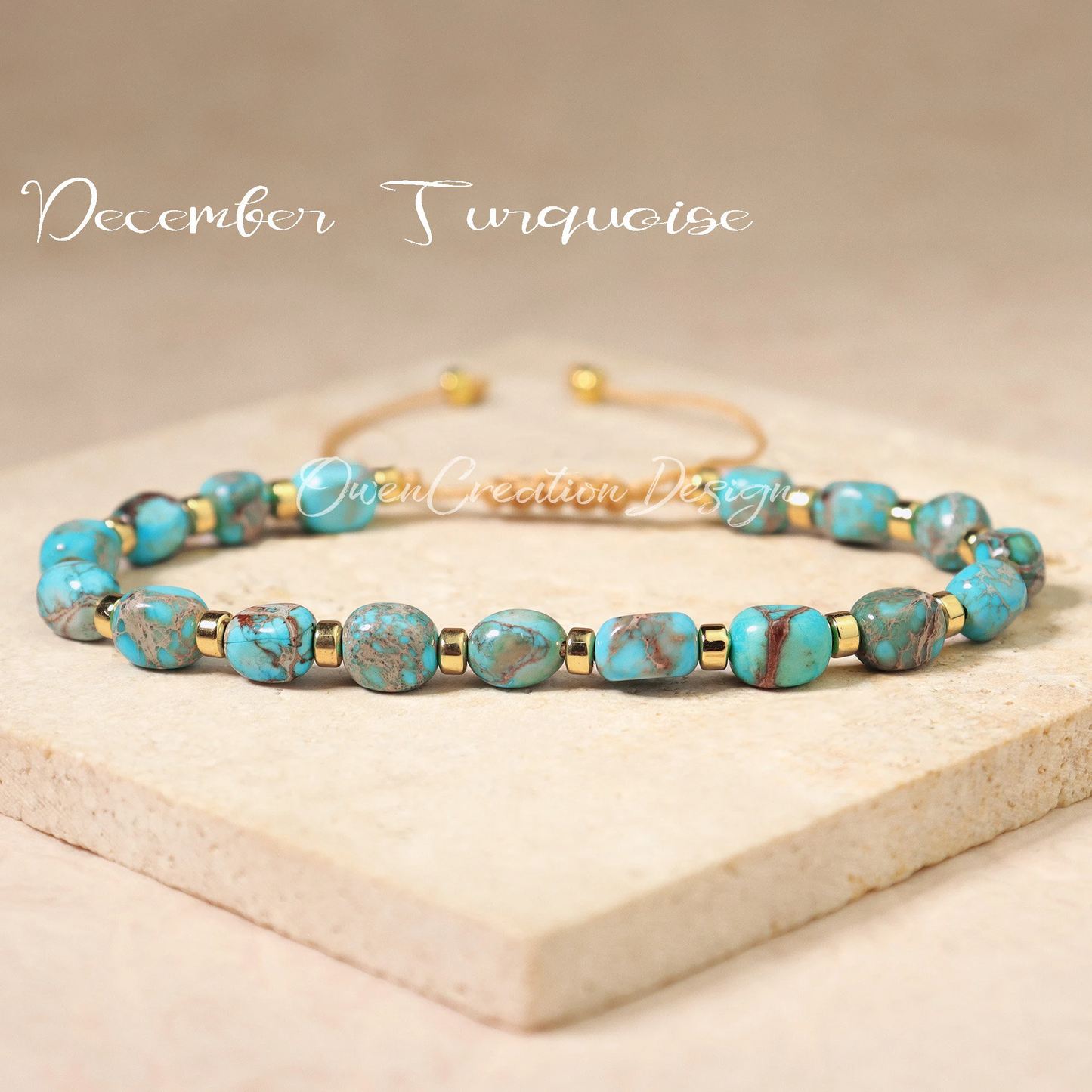 Turquoise  Bracelet- Minimal Dainty Bracelet-Natural Stone Grounding Bracelet- Healing Crystal Yoga Bracelet Gift for Women
