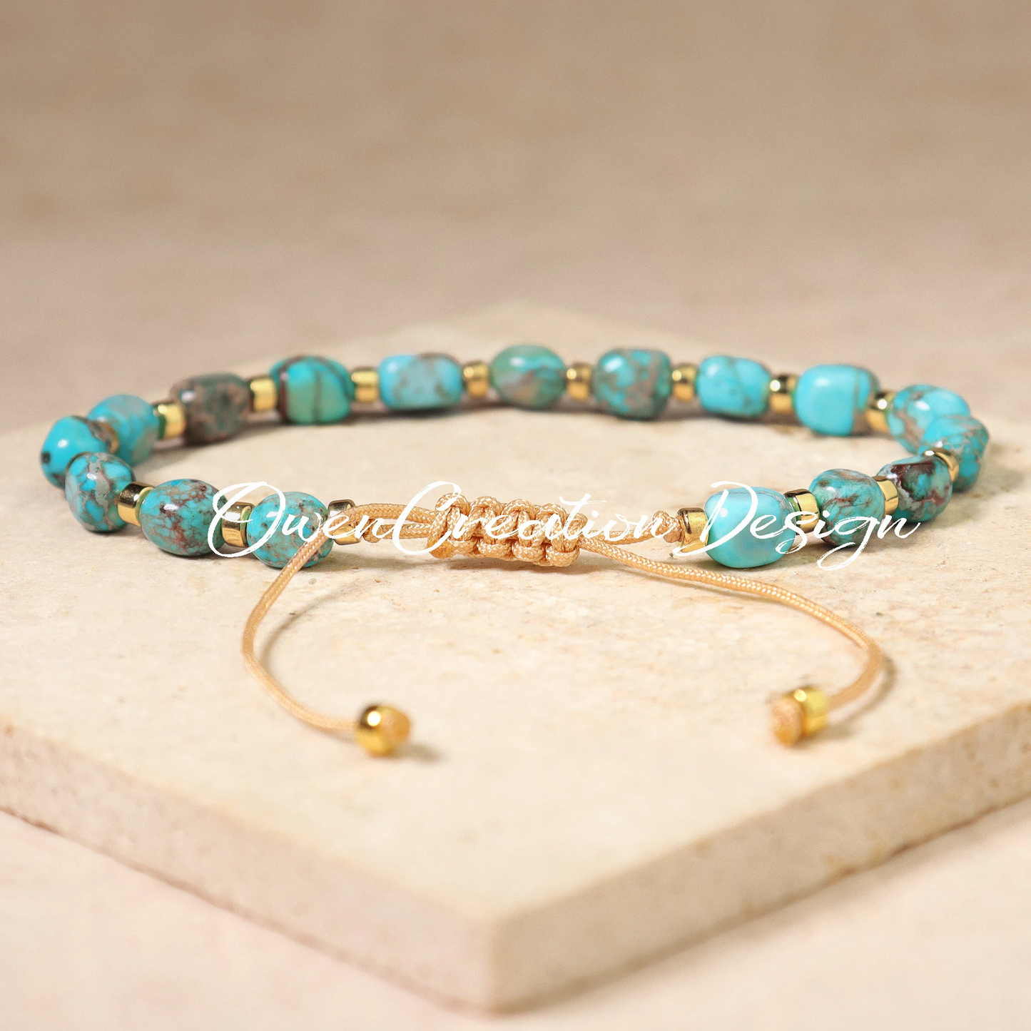 Turquoise  Bracelet- Minimal Dainty Bracelet-Natural Stone Grounding Bracelet- Healing Crystal Yoga Bracelet Gift for Women