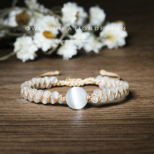 Unique Selenite Bracelet, Crystal Bracelet, Crown Chakra Bracelet