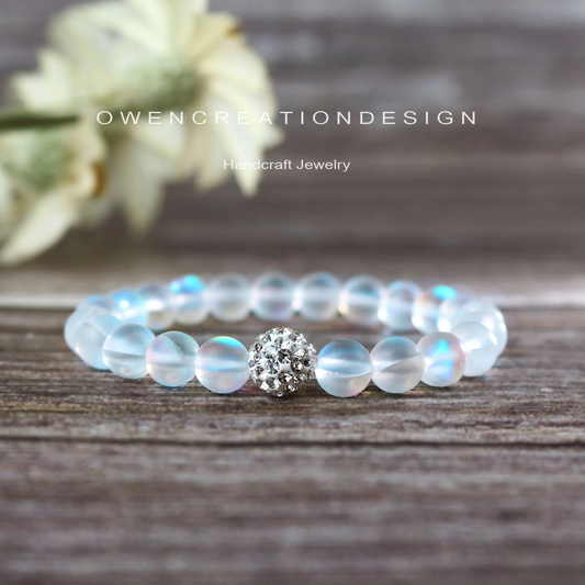 Angel Aura Quartz Bracelet- Healing Crystals and Stones Stretch Bracelet