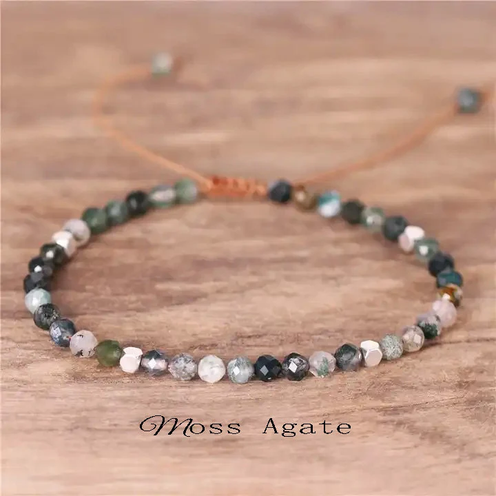Tibetan Dainty Bracelet, Minimalit Bracelet-,Natural Stone Small Beads Bracelet, Delicate Healing Crystal Yoga  Bracelet Gift for Women