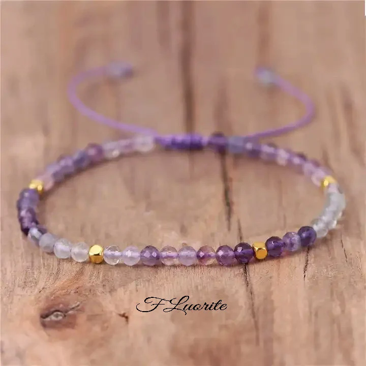 Tibetan Dainty Bracelet, Minimalit Bracelet-,Natural Stone Small Beads Bracelet, Delicate Healing Crystal Yoga  Bracelet Gift for Women
