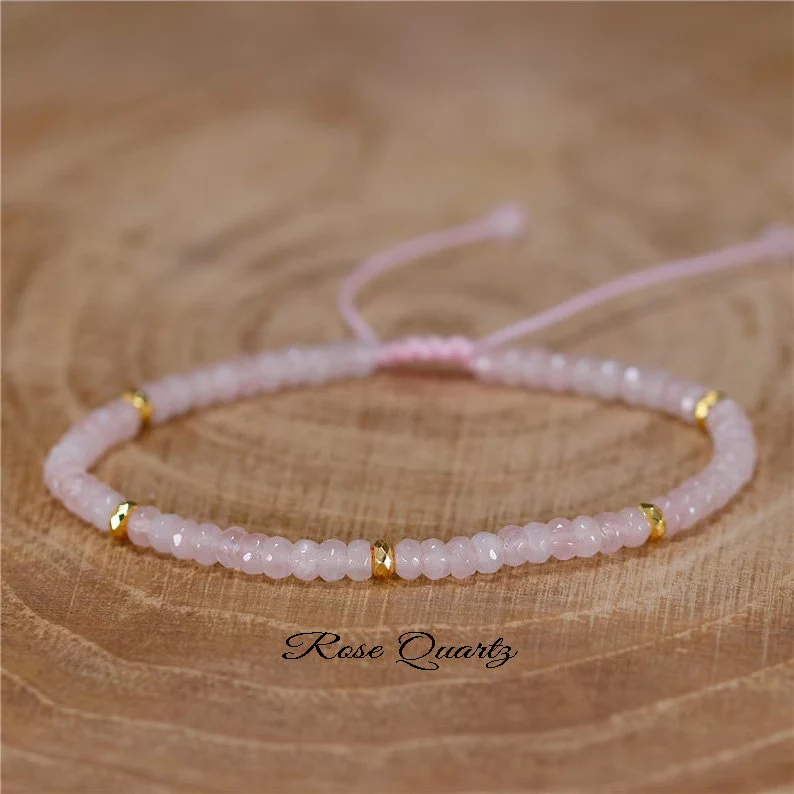 Tibetan Dainty Bracelet, Minimalit Bracelet-,Natural Stone Small Beads Bracelet, Delicate Healing Crystal Yoga  Bracelet Gift for Women