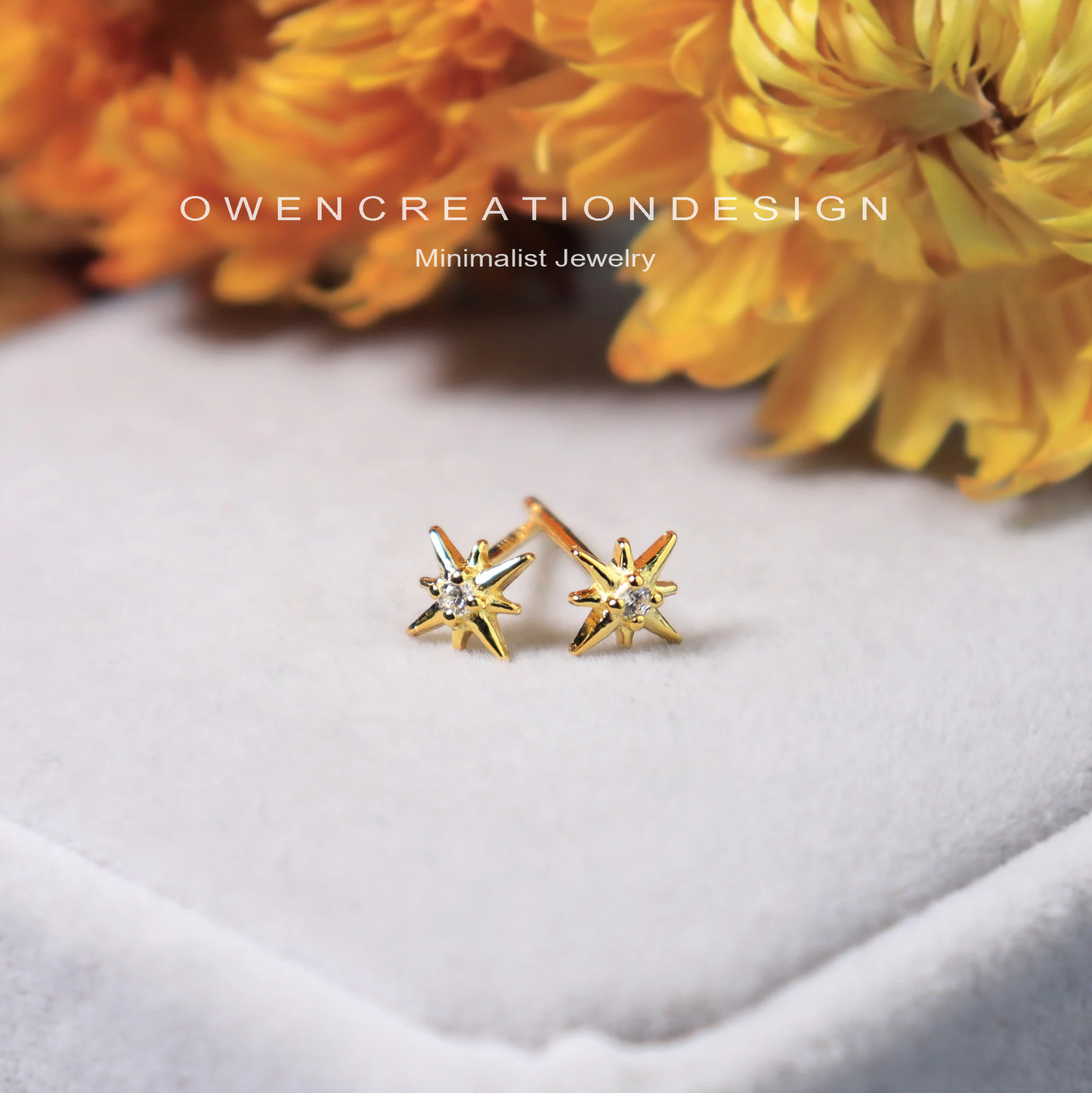 Super Tiny Starburst Stud Earrings with CZ Crystals, Super Tiny Star Sterling Silver Earrings with Screw Backs,Helix, Second Earlobe
