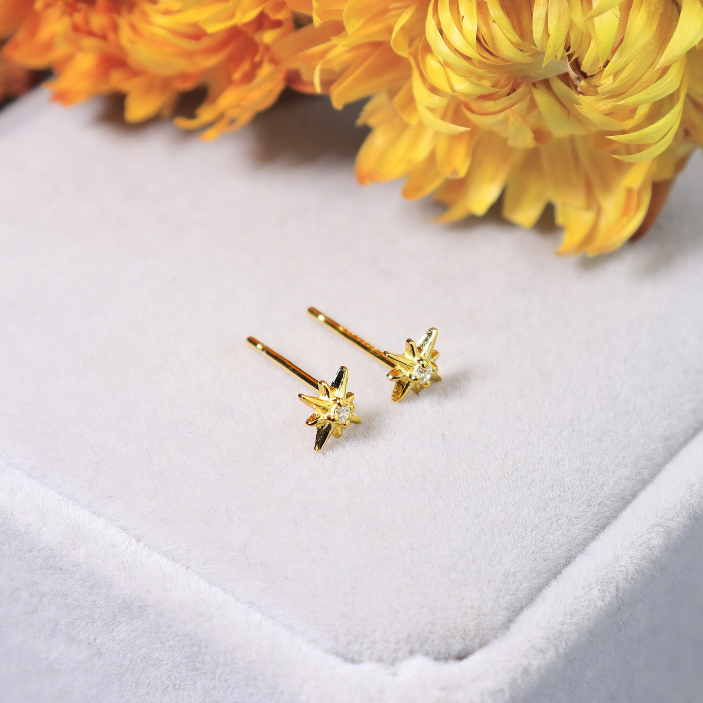 Super Tiny Starburst Stud Earrings with CZ Crystals, Super Tiny Star Sterling Silver Earrings with Screw Backs,Helix, Second Earlobe