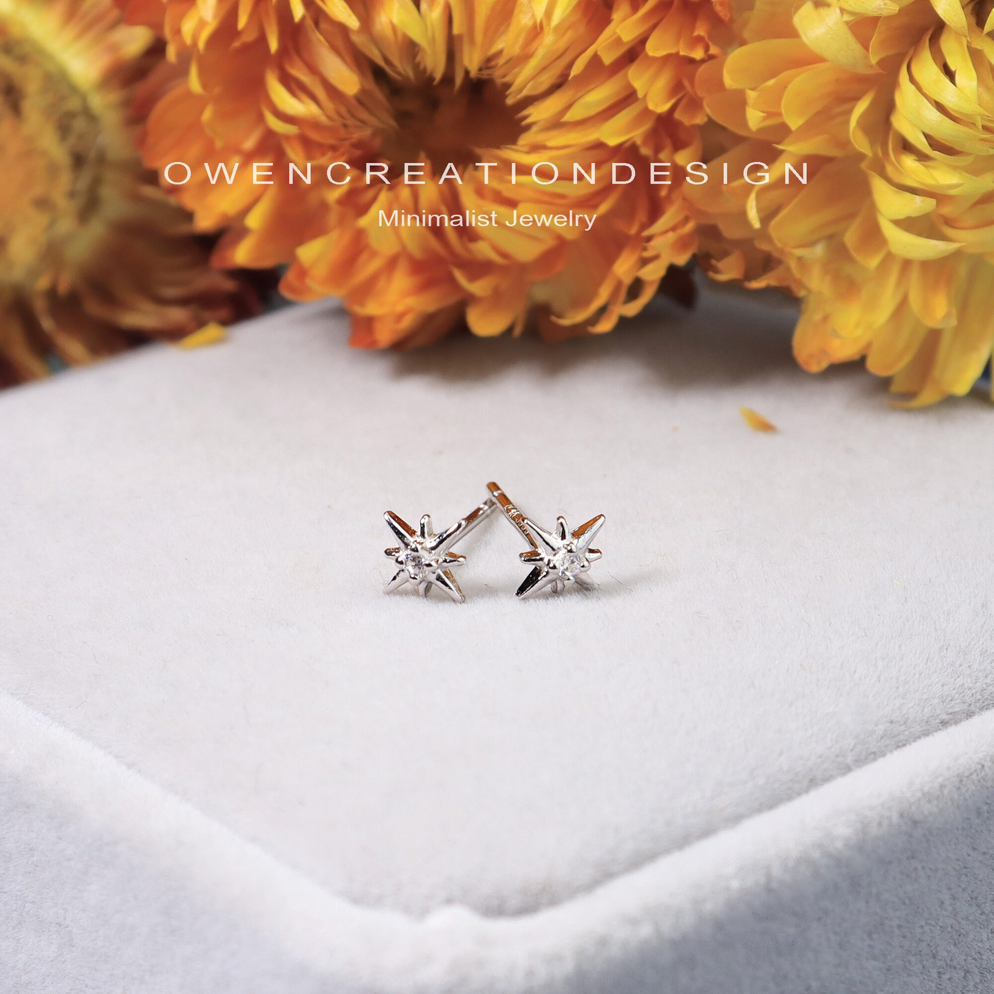 Super Tiny Starburst Stud Earrings with CZ Crystals, Super Tiny Star Sterling Silver Earrings with Screw Backs,Helix, Second Earlobe