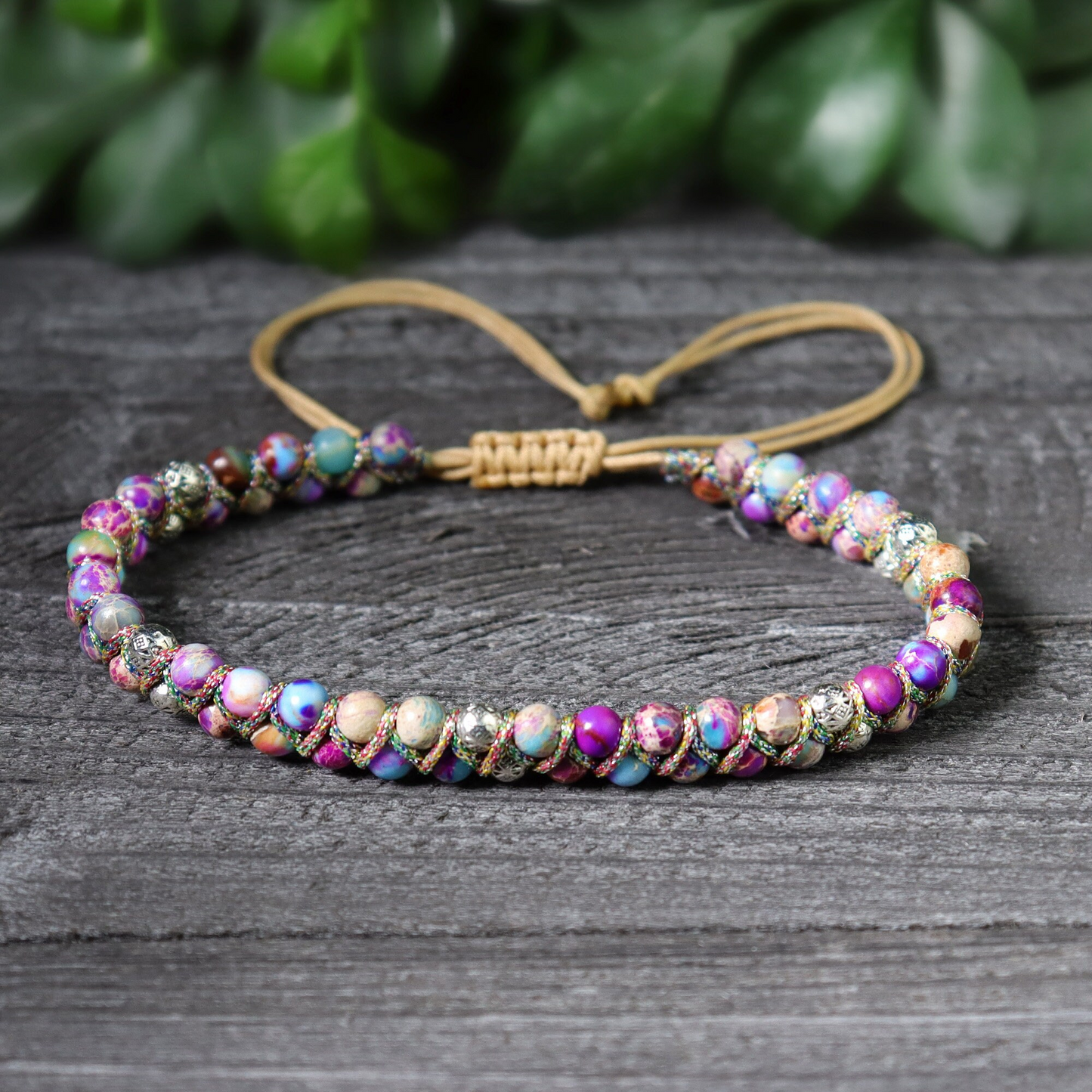 Galaxy Sea Sediment jasper Bracelet-Natural Gemstone Dainty Bracelet