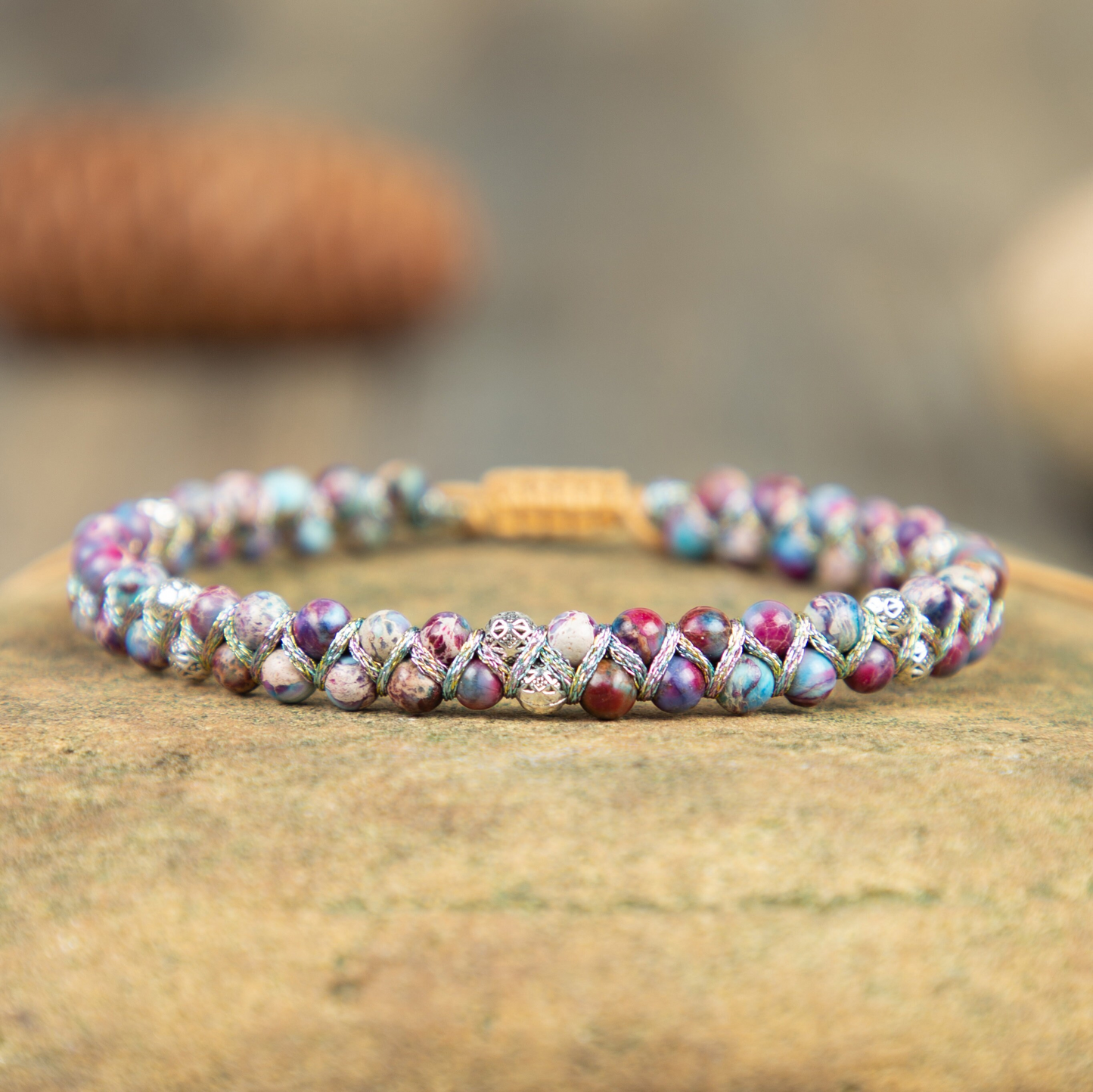 Galaxy Sea Sediment jasper Bracelet-Natural Gemstone Dainty Bracelet