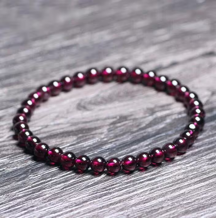 Natural Garnet Stone Bracelet ,Healint Garnet Crystal Dainty Bracelet, January Birthstone