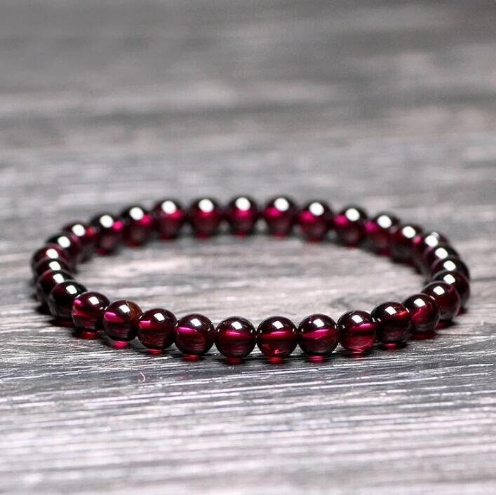 Natural Garnet Stone Bracelet ,Healint Garnet Crystal Dainty Bracelet, January Birthstone