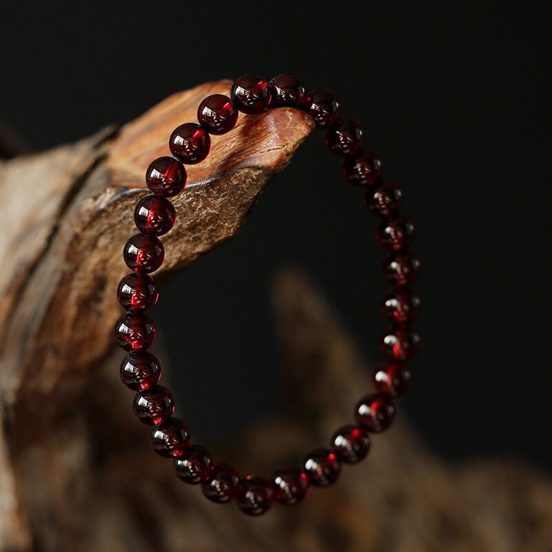 Natural Garnet Stone Bracelet ,Healint Garnet Crystal Dainty Bracelet, January Birthstone