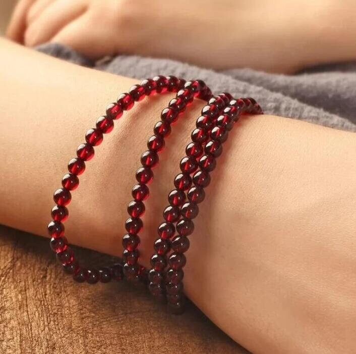 Natural Garnet Stone Bracelet ,Healint Garnet Crystal Dainty Bracelet, January Birthstone