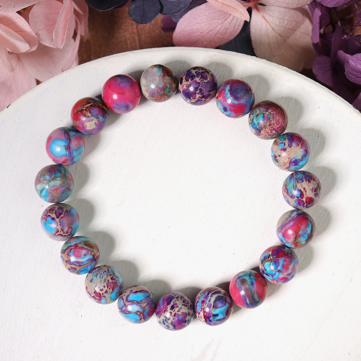 Natural Galaxy Sea Sediment Jasper Stone Bracelet- Crystal Yoga Bracelet