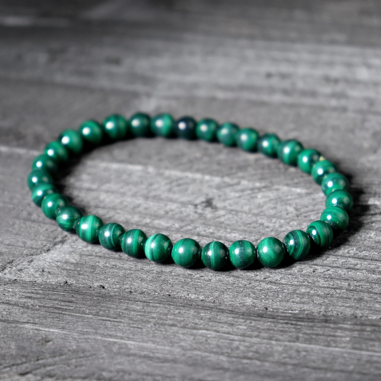 Natural Malachite Stone Bracelet- Healing Malachite Crystal Stretch Bracelet