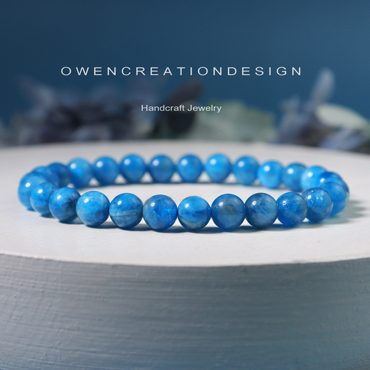 Apatite Bracelet -Natural Gemstone Stretch Bracelet- Crystal Yoga Bracelet
