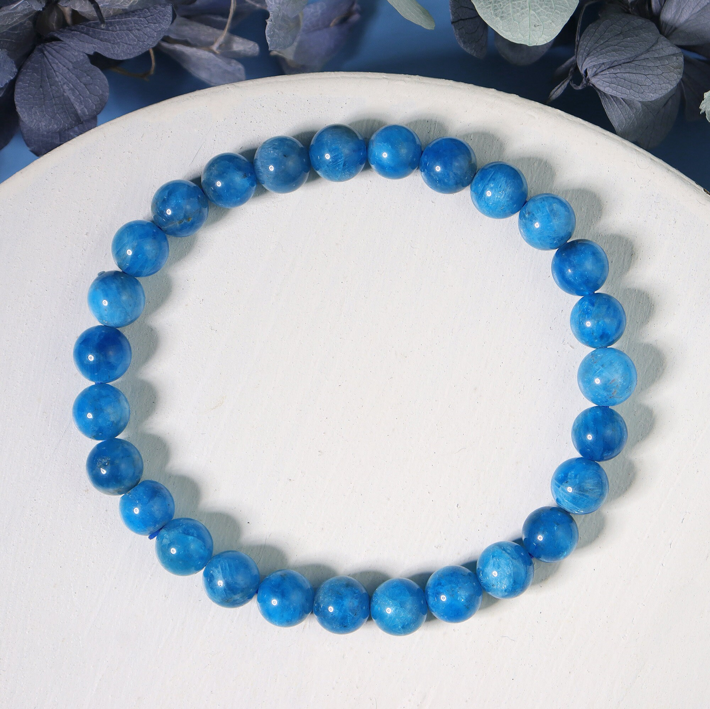 Apatite Bracelet -Natural Gemstone Stretch Bracelet- Crystal Yoga Bracelet