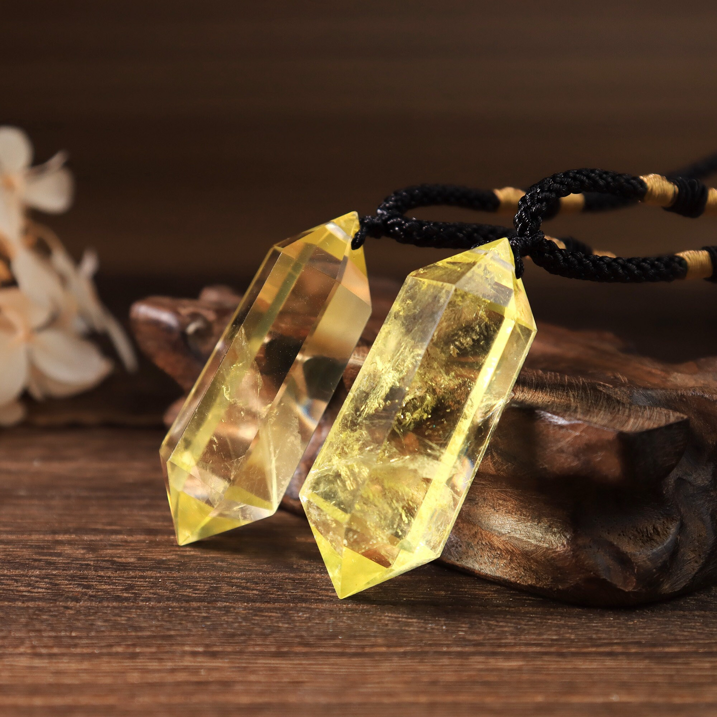 Natural Citrine Pendant Necklace- Citrine Crystal Balance Necklace- Healing Citrine