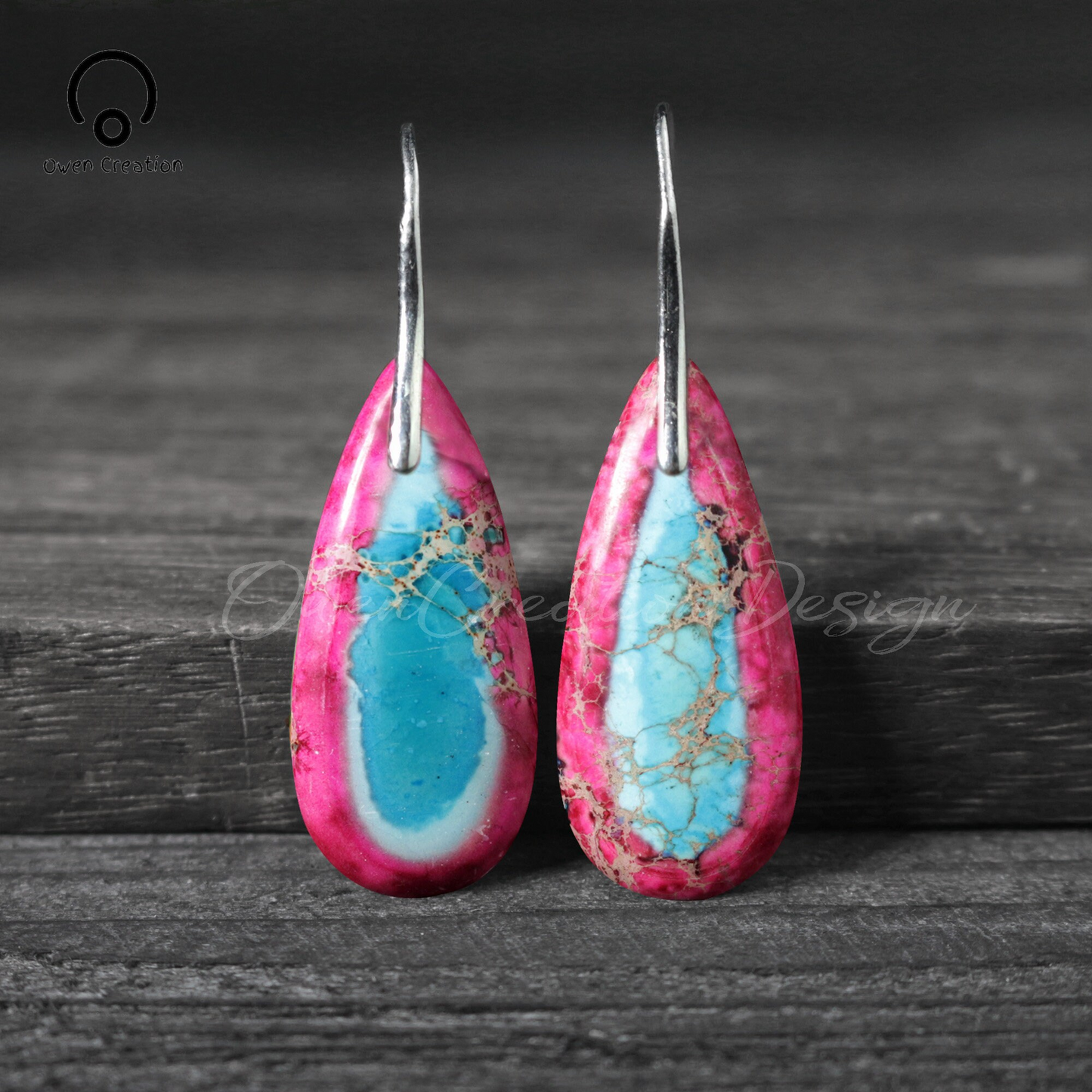 Natural Red Sea Sediment Stone Earrings- Mental Health Gemstone Dangle Drop Earrings for Women