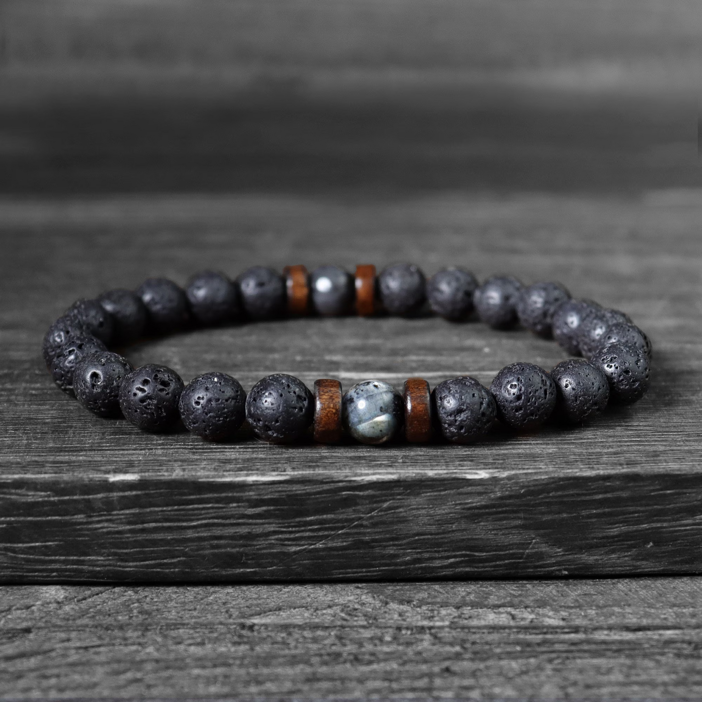 Natural Lava Stone Strength Calming Bracelet