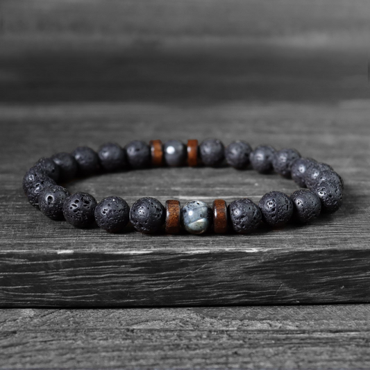Natural Lava Stone Strength Calming Bracelet