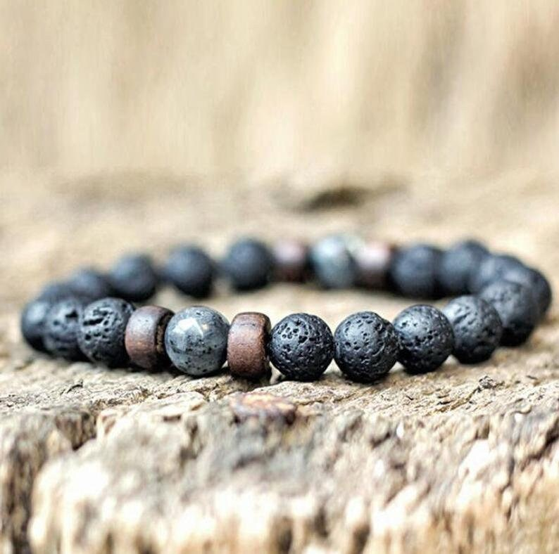 Natural Lava Stone Strength Calming Bracelet