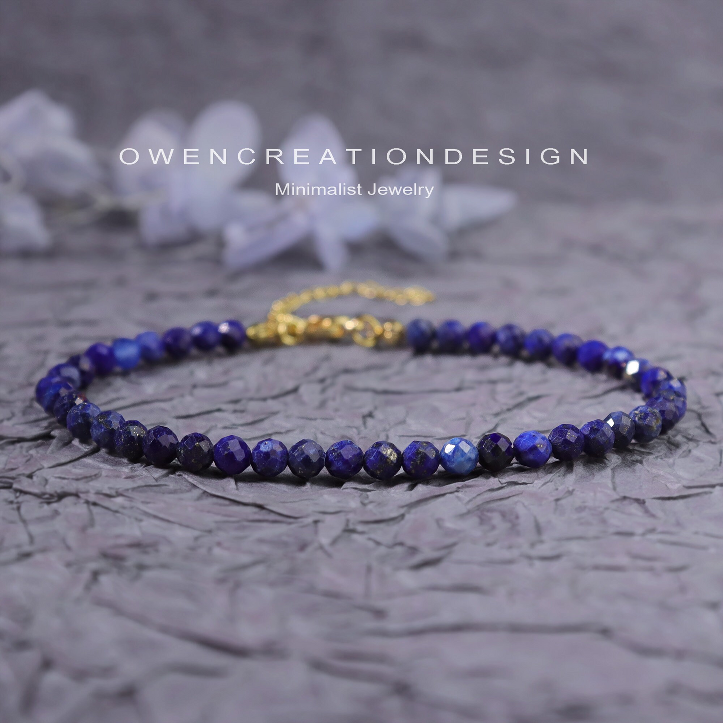 Minimalist Bracelet-Lapis Lazuli Bracelet-Natural Stone Grounding Bracelet- Healing Crystal Yoga Dainty Bracelet