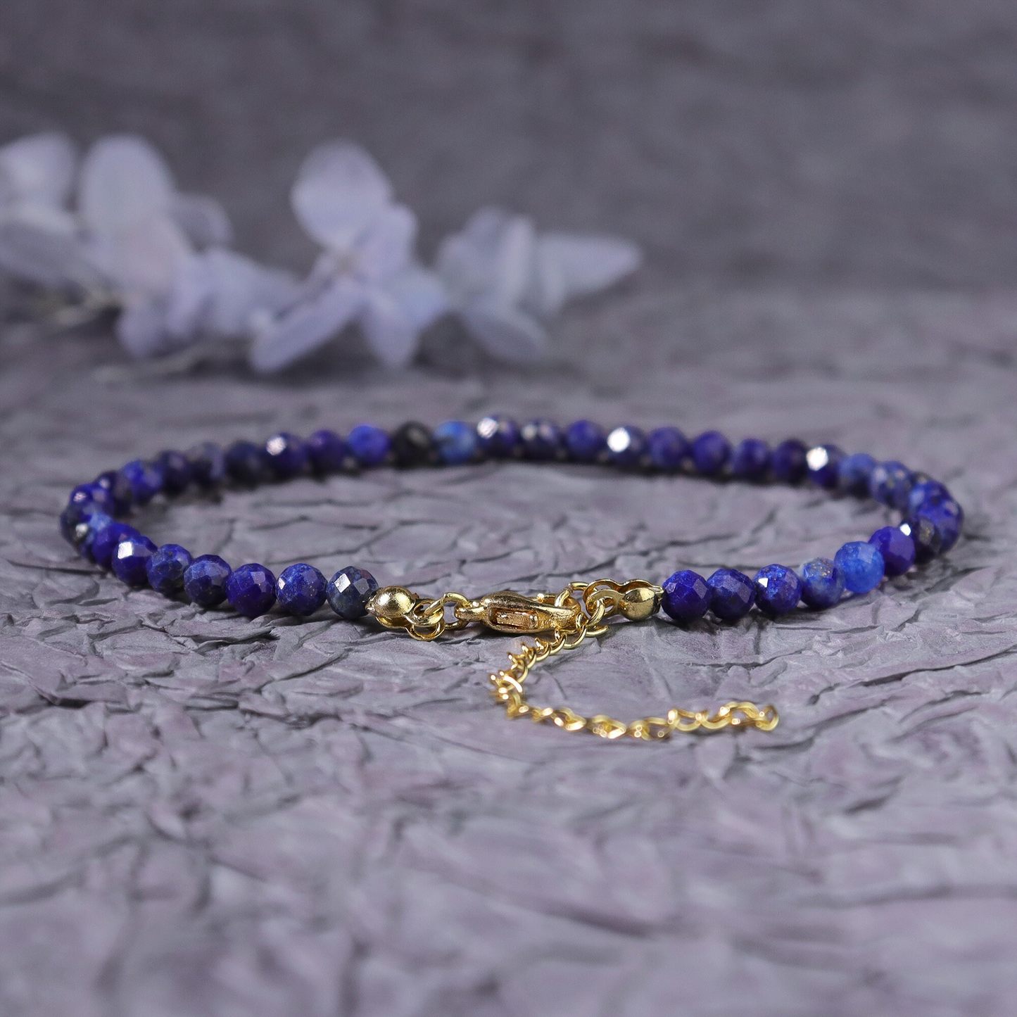 Minimalist Bracelet-Lapis Lazuli Bracelet-Natural Stone Grounding Bracelet- Healing Crystal Yoga Dainty Bracelet