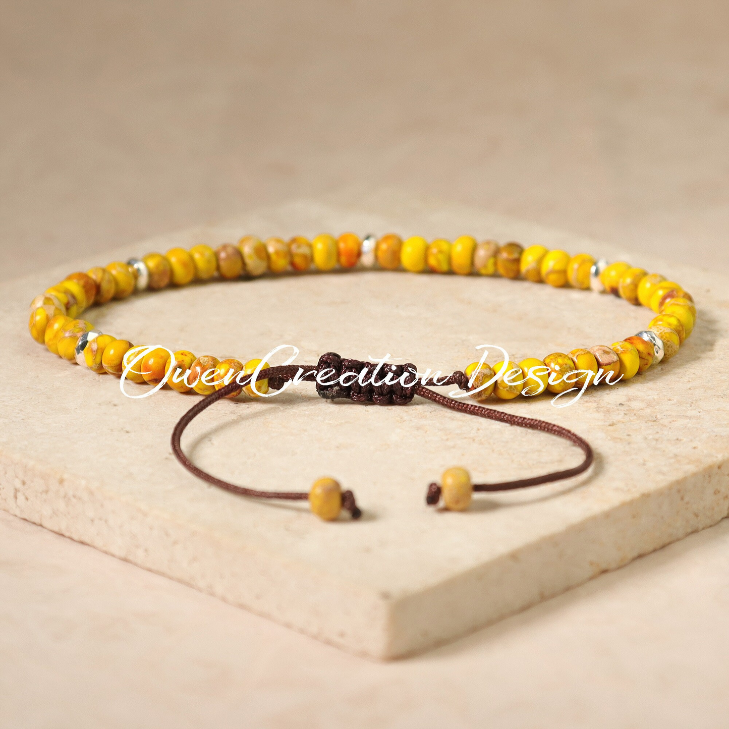 Orange Sea Sediment Jasper Bracelet-Natural Stone Minimalist Bracelet- Healing Crystal Yoga Dainty Bracelet