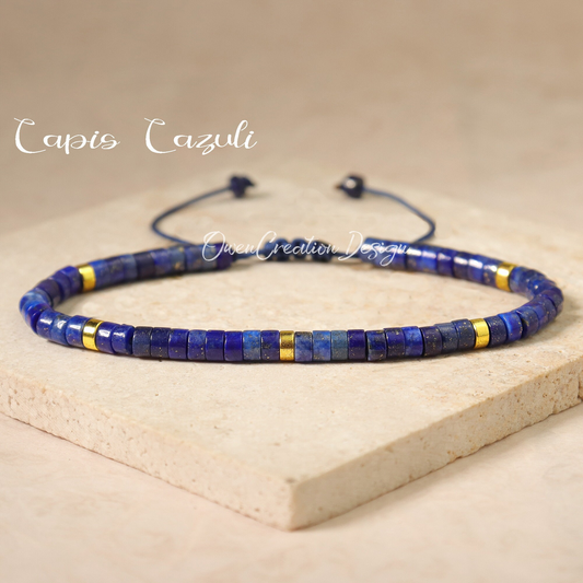 Minimalist Lapis Lazuli Dainty Bracelet-Natural Stone Grounding Bracelet- Healing Crystal Yoga Minmalist Bracelet