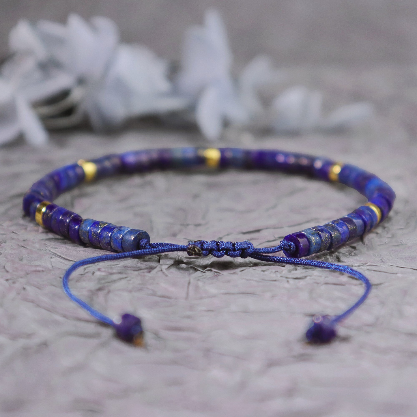 Minimalist Lapis Lazuli Dainty Bracelet-Natural Stone Grounding Bracelet- Healing Crystal Yoga Minmalist Bracelet