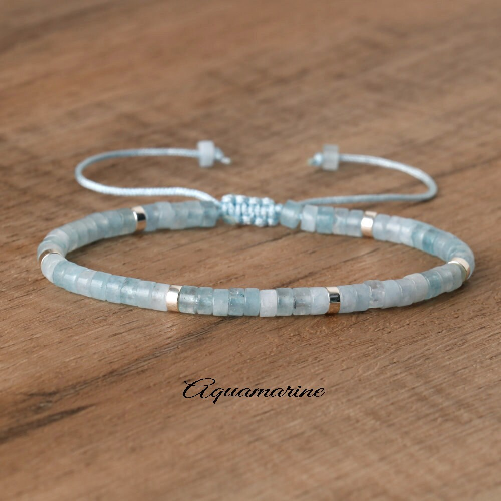 Tiny Beads Dainty Bracelet, Minimalit Bracelet-,Natural Stone Small Beads Bracelet, Delicate Healing Crystal Yoga  Bracelet Gift for Women