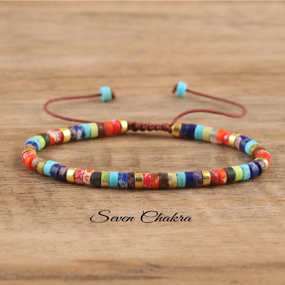 Tiny Beads Dainty Bracelet, Minimalit Bracelet-,Natural Stone Small Beads Bracelet, Delicate Healing Crystal Yoga  Bracelet Gift for Women