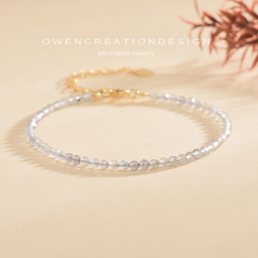 Moonstone Stone Dainty Bracelet - Natural Gemstone Bracelet - GIFT