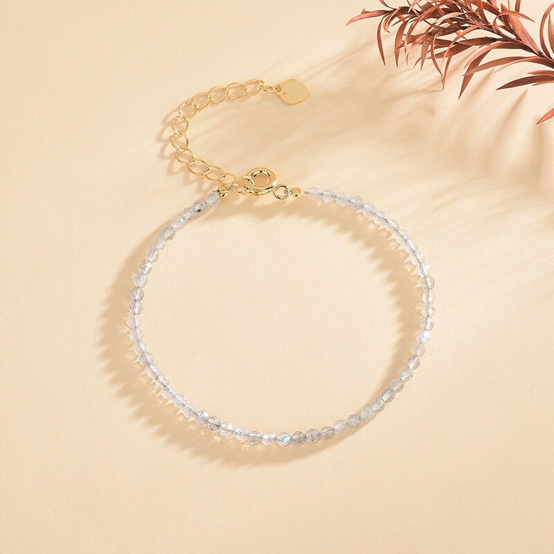 Moonstone Stone Dainty Bracelet - Natural Gemstone Bracelet - GIFT