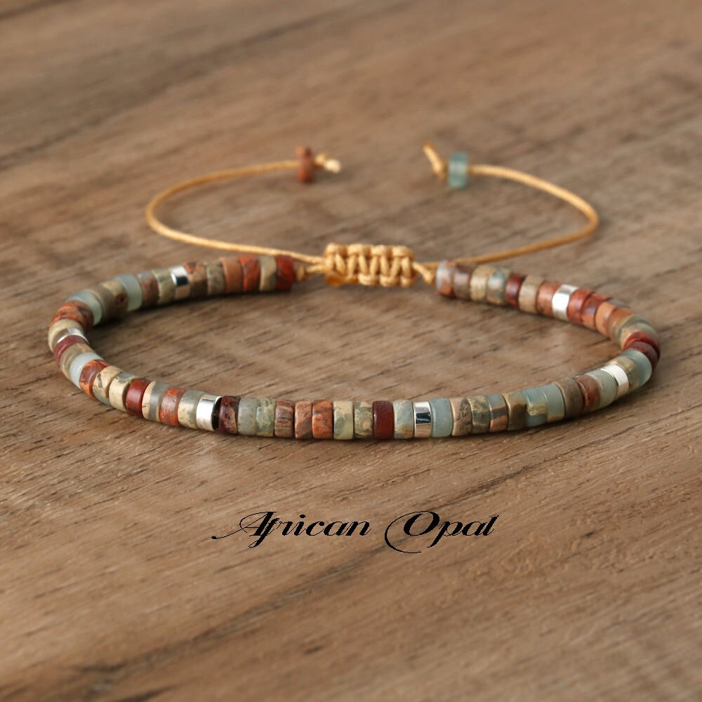 Minimalit Bracelet- Dainty Bracelet, Natural Stone Small Beads Bracelet, Delicate Healing Crystal Yoga  Bracelet Gift for Women