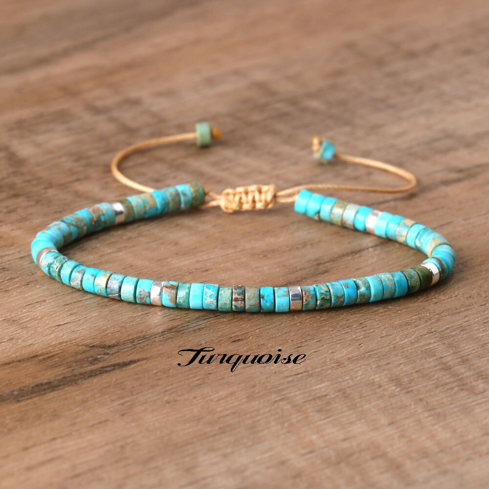 Minimalit Bracelet- Dainty Bracelet, Natural Stone Small Beads Bracelet, Delicate Healing Crystal Yoga  Bracelet Gift for Women