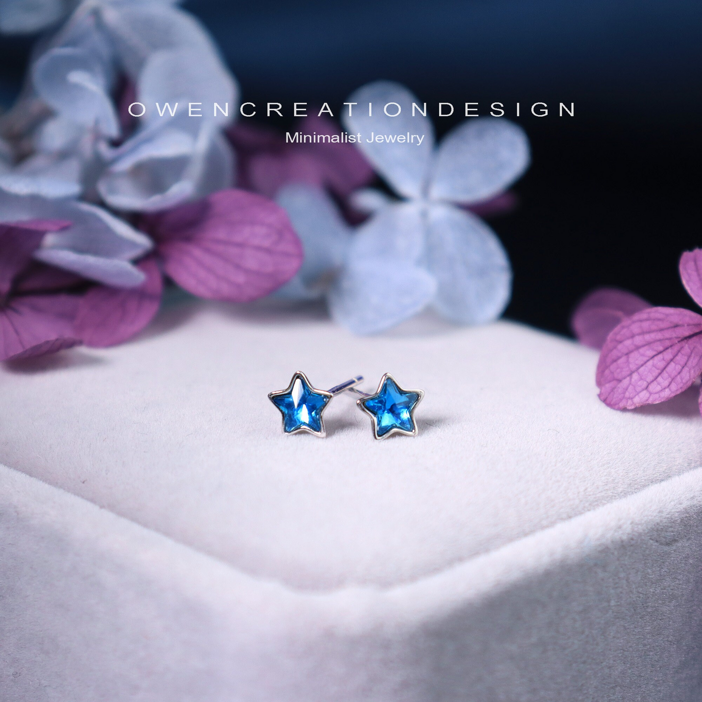 Sterling Silver Minimalist Stars Stud Earrings, Delicate Dainty Earrings,Simple Studs Geometric Jewelry