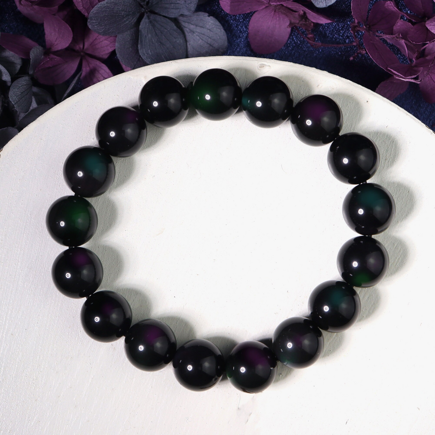 Natural Rainbow Obsidian Stone Bracelet- Helaing Crystal Bracelet Gift