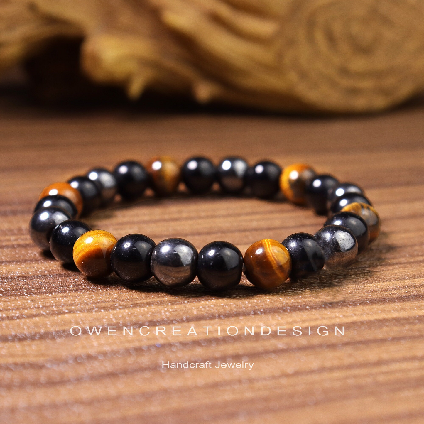 Natural Obsidian Tiger's Eye Hematite Bracelet-Triple Protection Bracelet for Women