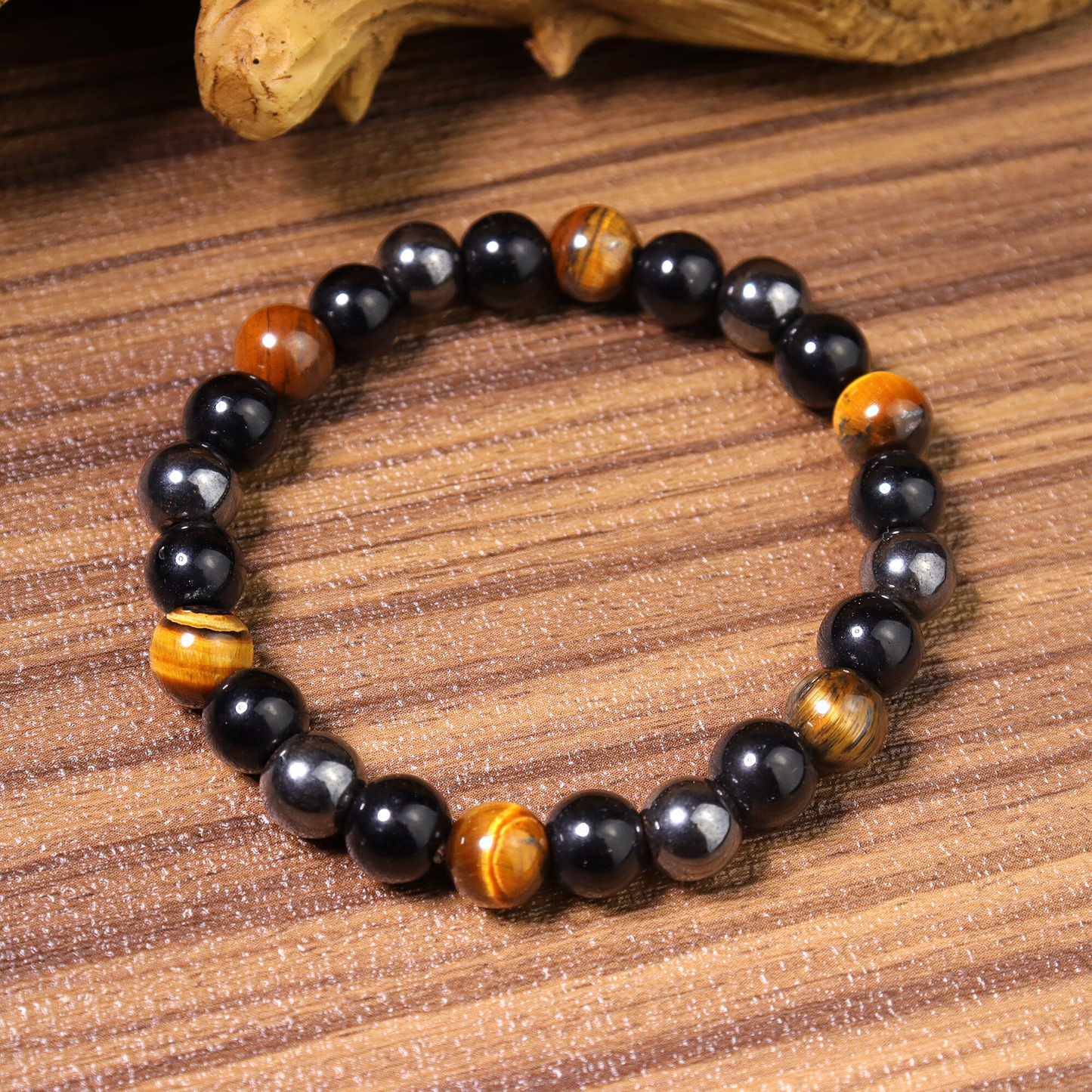 Natural Obsidian Tiger's Eye Hematite Bracelet-Triple Protection Bracelet for Women